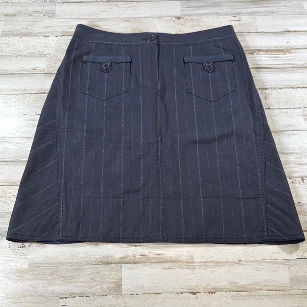 Marc Jacobs Navy Stipe A Line Skirt 100% Cotton